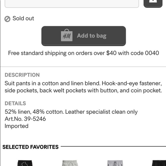 ❌SOLD❌ H&M Linen Blend Suit Pants - Picture 7 of 7